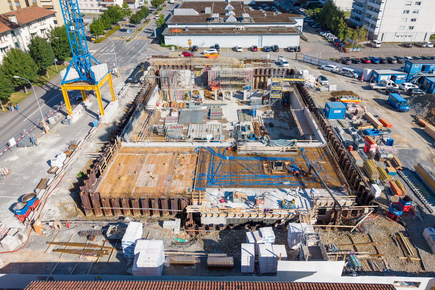 Drohnenaufnahme der Baustelle in Emmenbrücke