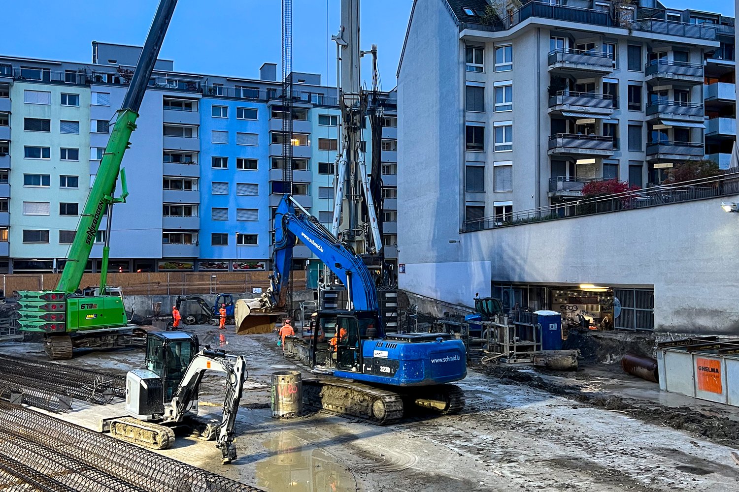 Baufeld des WGH an der Bleicherstrasse 10 in Luzern