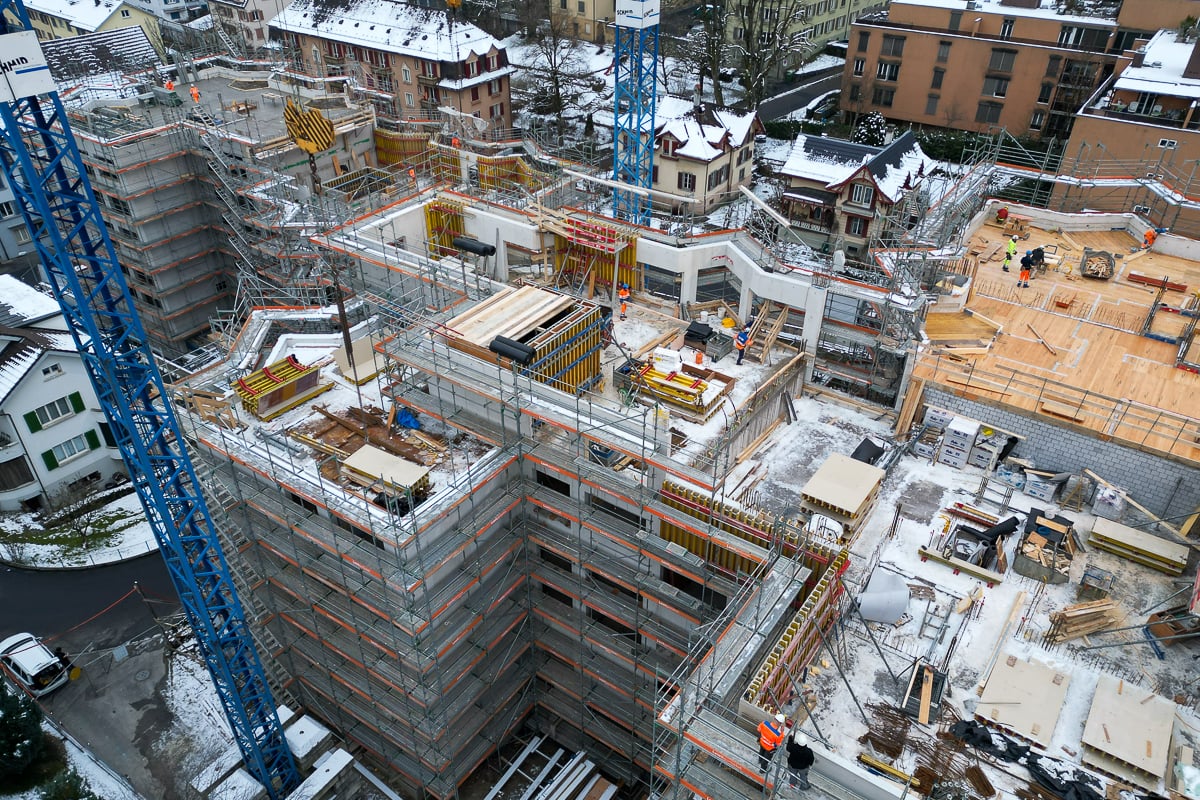 Schmid Projekt Luzern Obere Bernstrasse Luftaufnahmen Januar  (1)