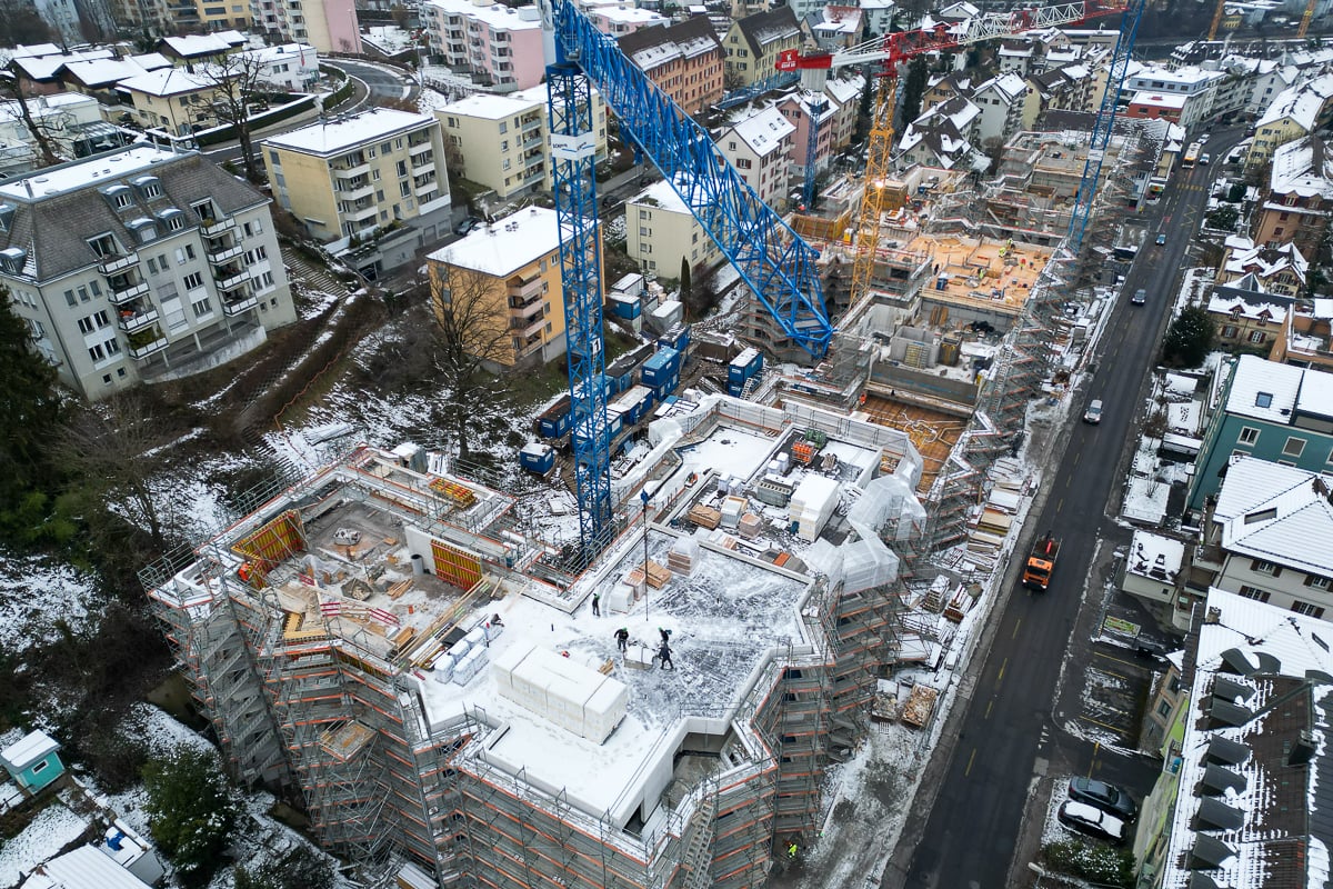 Schmid Projekt Luzern Obere Bernstrasse Luftaufnahmen Januar  (2)