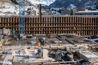 Baustelle Podiumerweiterung Los 4 in Andermatt
