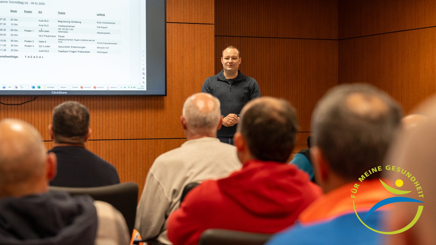 Mitarbeiter beim Time Out 2026 - Schulung Arbeitssicherheit