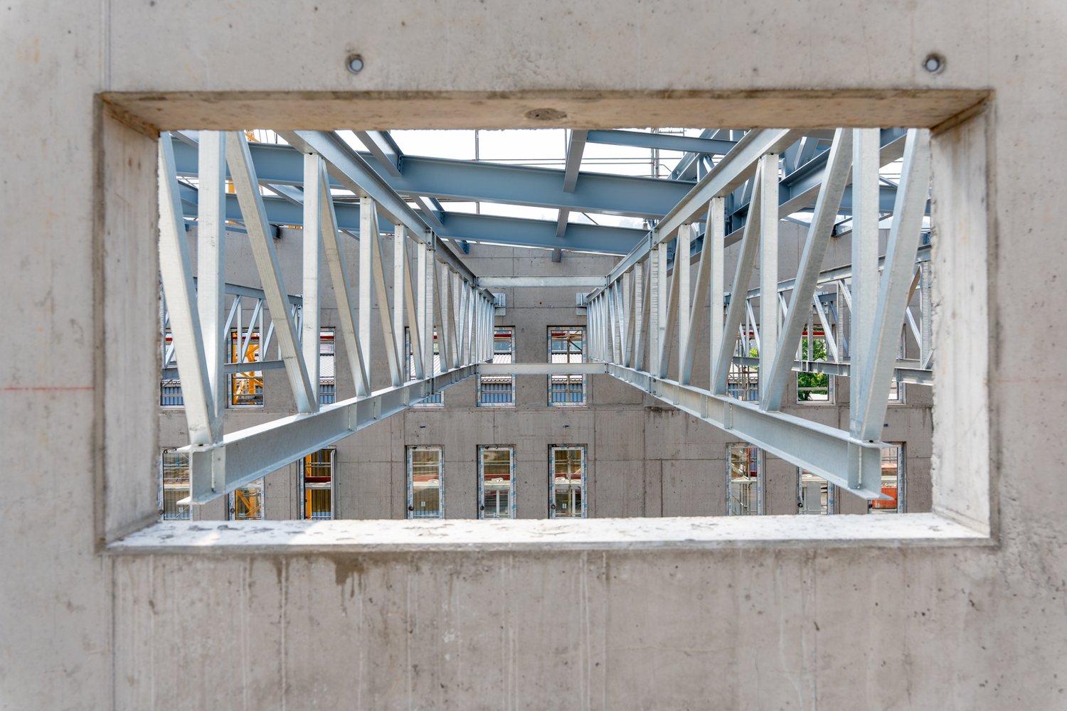 Blick auf die Stahlkonstruktion