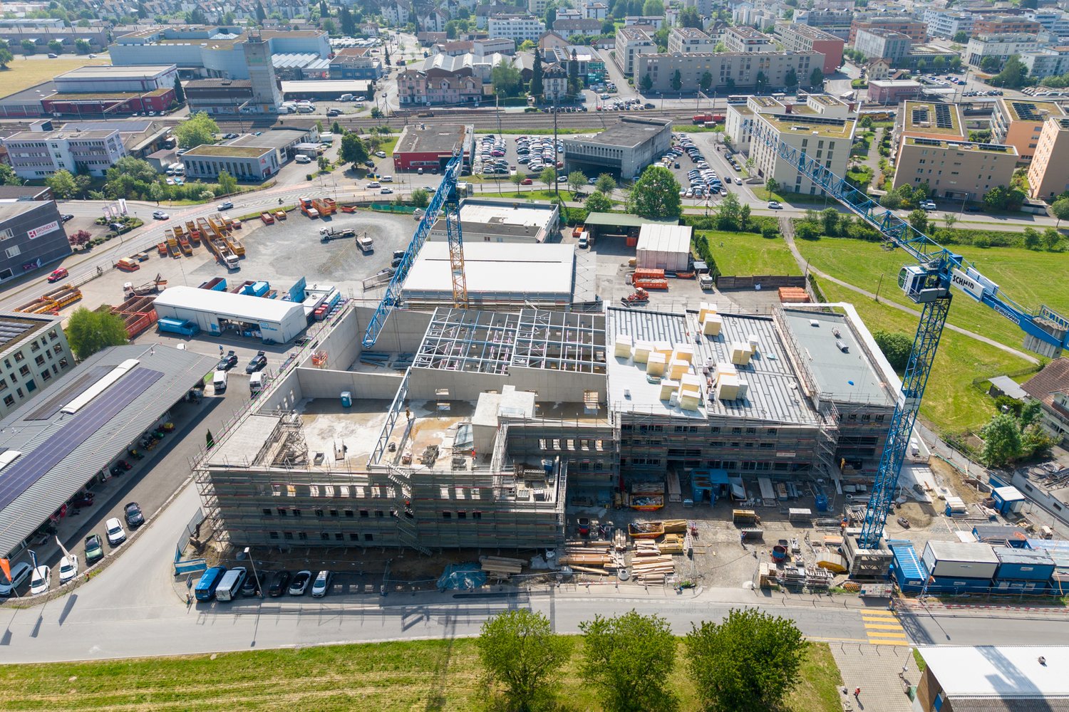 Drohnenaufnahme Ronmatt in Ebikon vom Rohbau