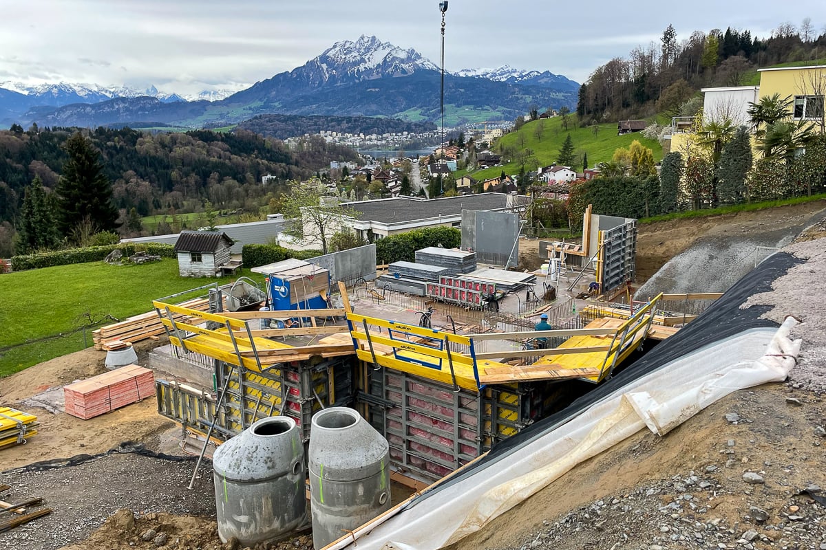Baumeisterarbeiten beim Neubau Buggenacher 32 in Adligenswil