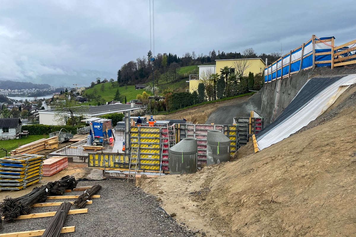 Baumeisterarbeiten beim Neubau Buggenacher 32 in Adligenswil