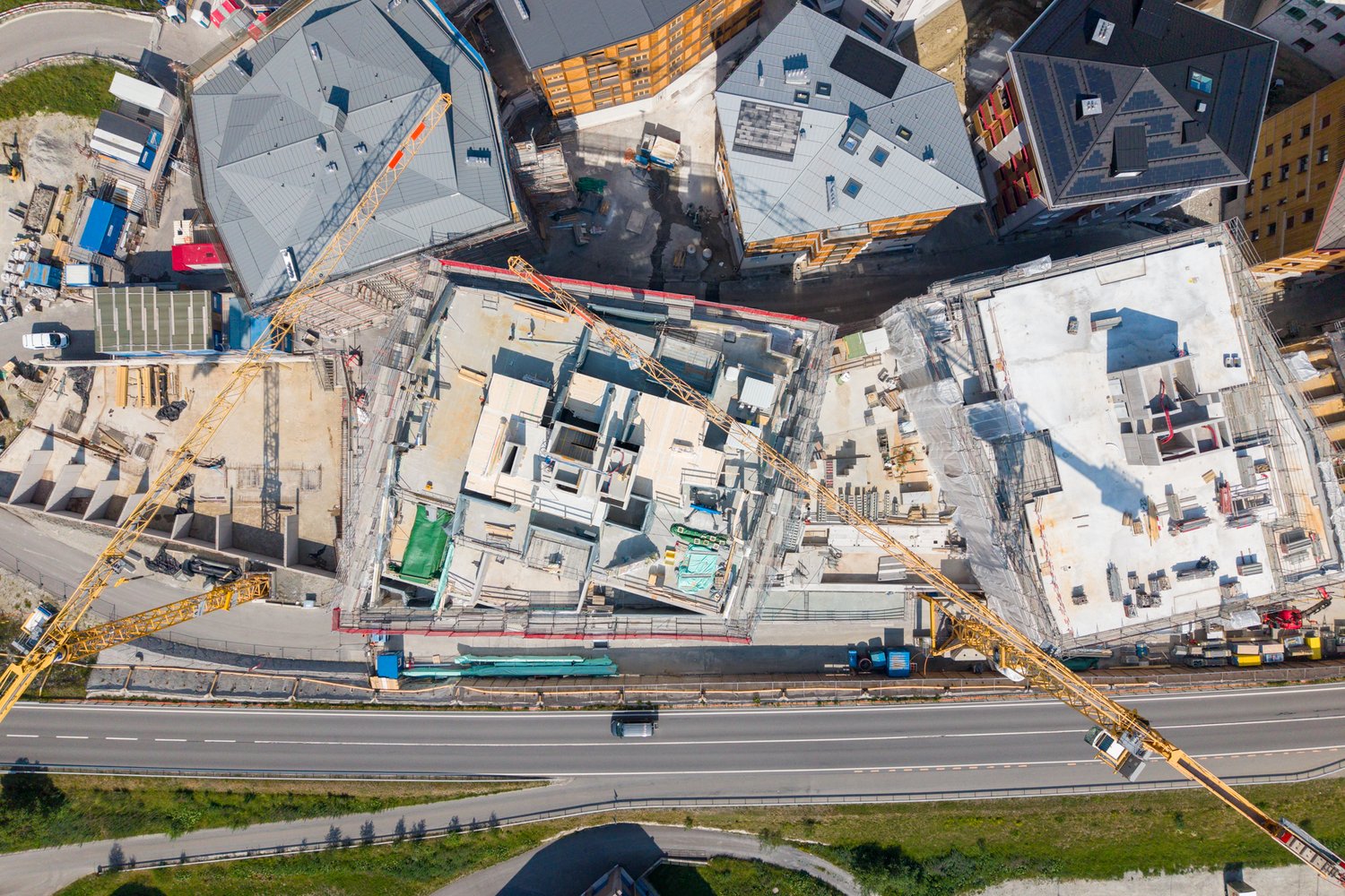 Drohenaufnahme auf die Baustelle