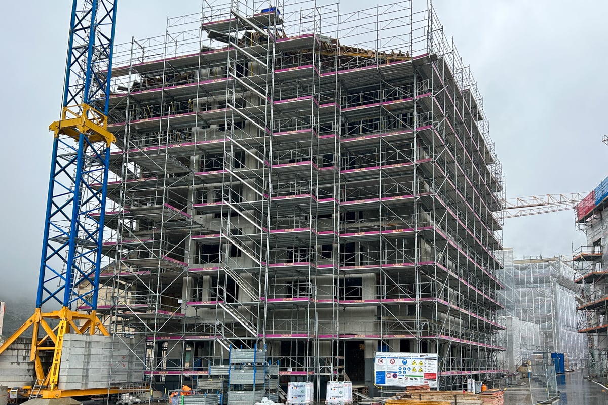 Rohbau des Apartmenthauses Yara in Andermatt