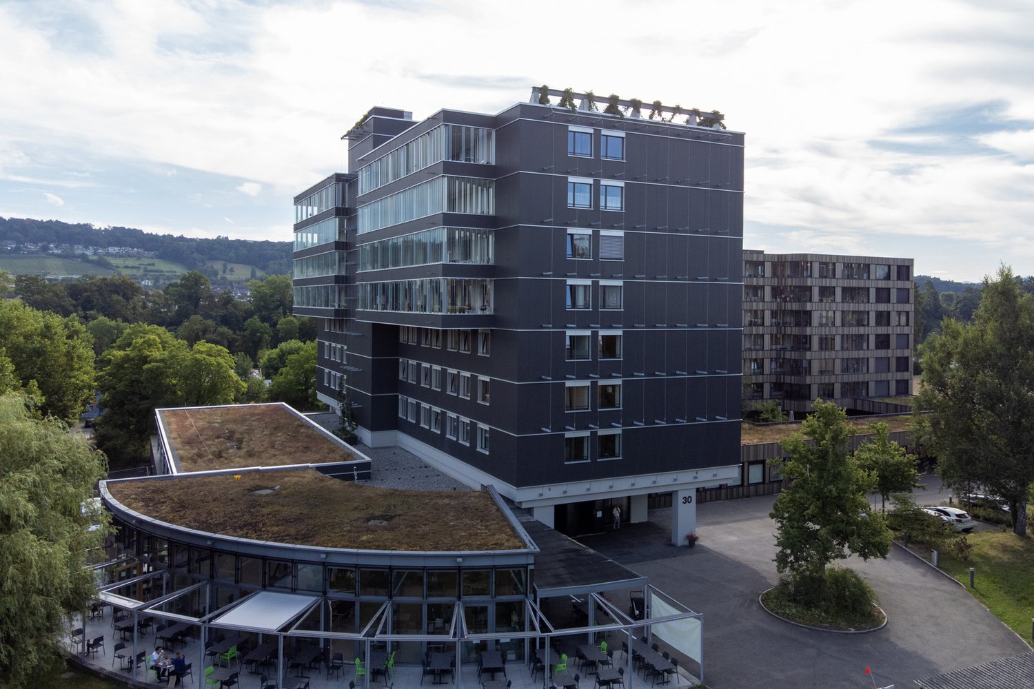 Drohenaufnahme Haus Allegra in Bremgarten