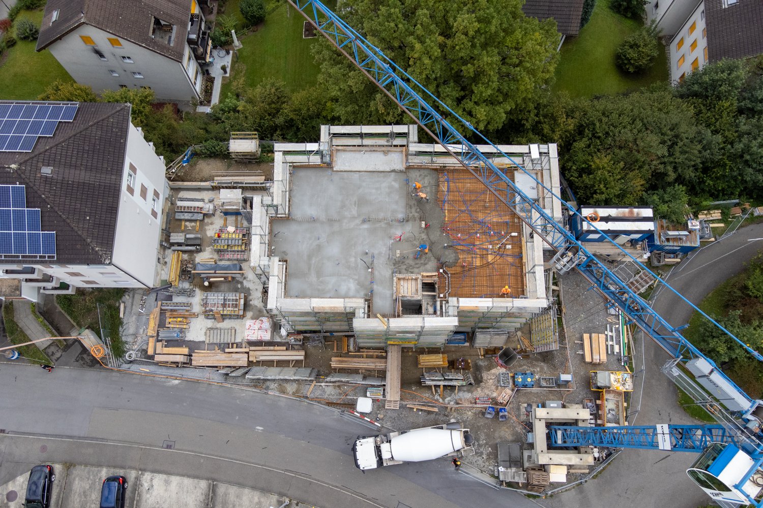 Luftaufnahmen der Baustelle Buchfeldstrasse 20 in Buchrain