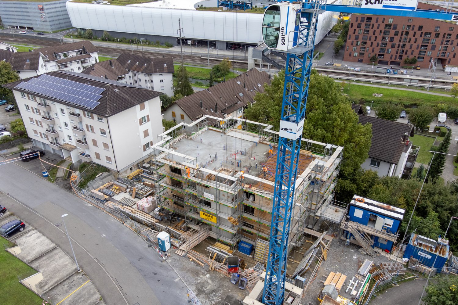 Luftaufnahmen der Baustelle Buchfeldstrasse 20 in Buchrain
