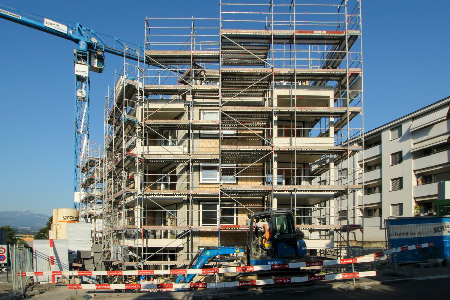 Rohbau des MFH Kirchbreitestrasse in Buchrain