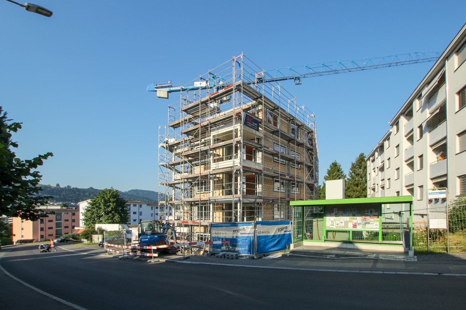 Rohbau des MFH Kirchbreitestrasse in Buchrain