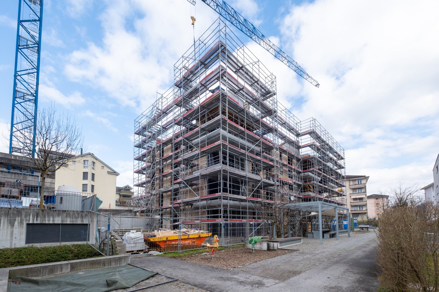 Rohbau des Neubaus an der Nielsenstrasse in Buchrain