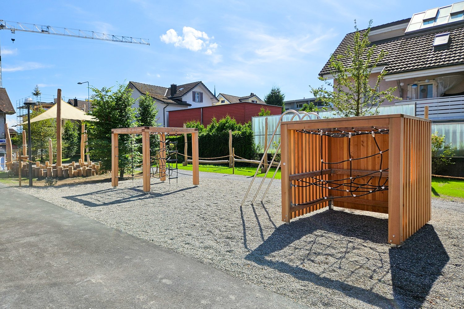 neu gestaltete Umgebung beim Schulhaus Städli in Cham
