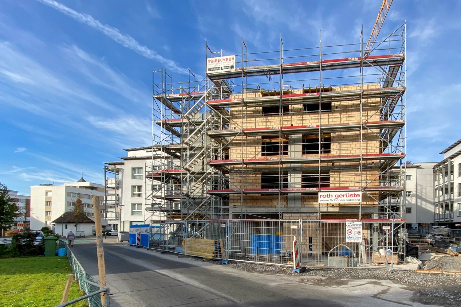Rohbau des Mehrfamilienhauses am Gartenweg in Ebikon