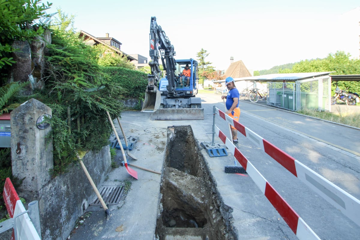 Werkleitungen in der Kasparkoppstrasse in Ebikon