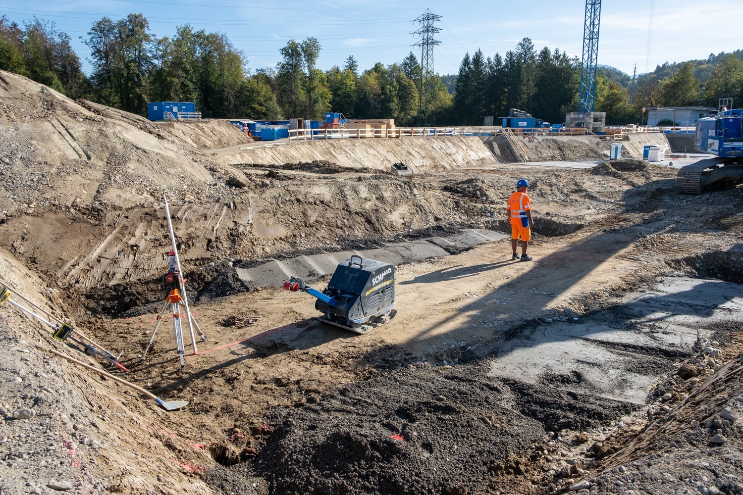 Baugrubenaushub der 2. Etappe Grünmatt in Emmen