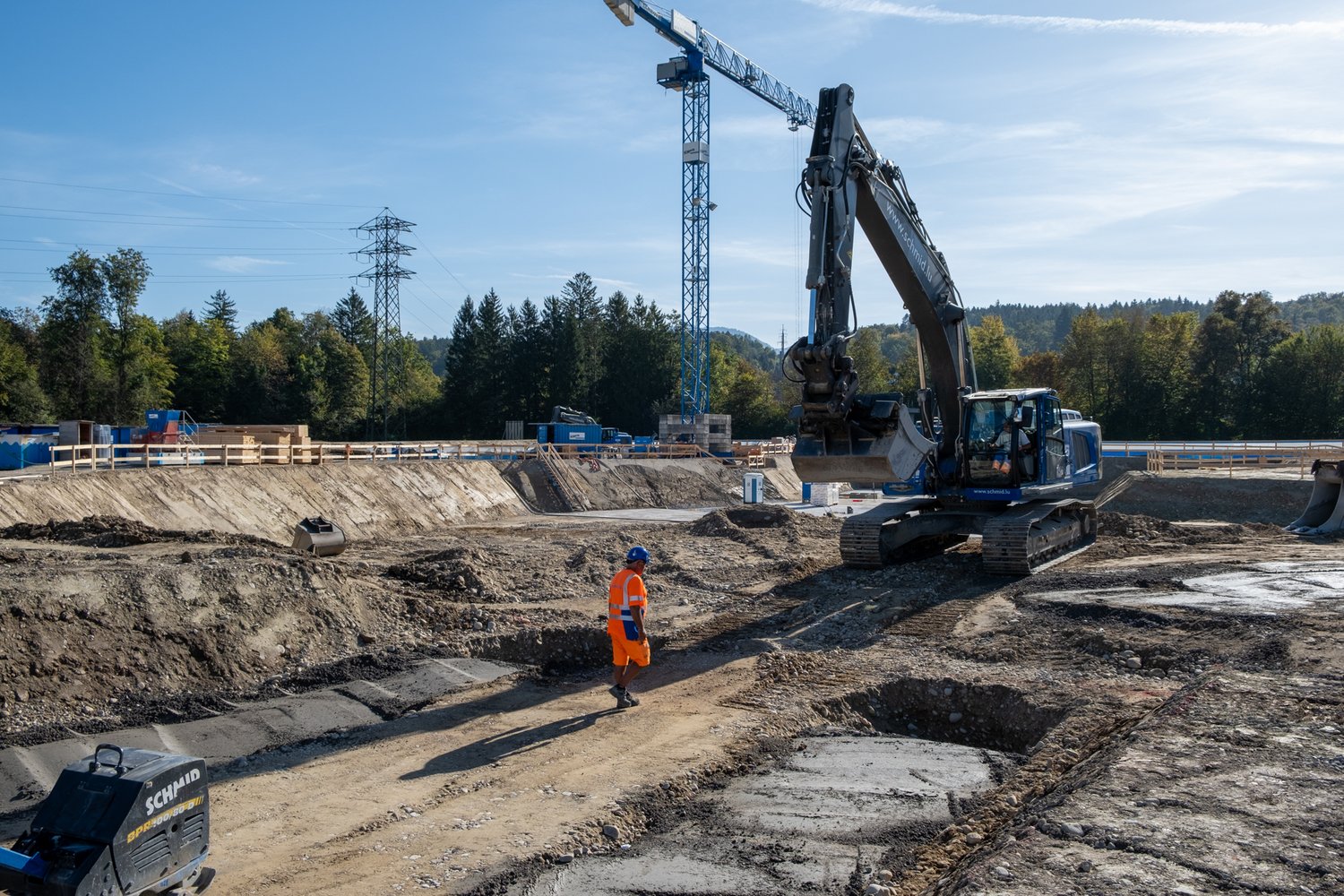 Baugrubenaushub der 2. Etappe Grünmatt in Emmen