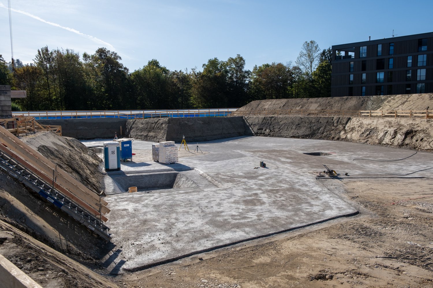 Baugrubenaushub der 2. Etappe Grünmatt in Emmen