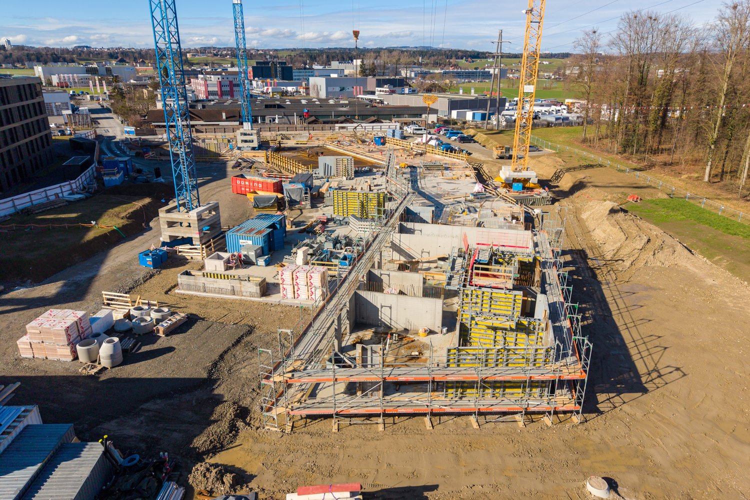 Drohnenaufnahme Bauplatz Grünmatt Emmen