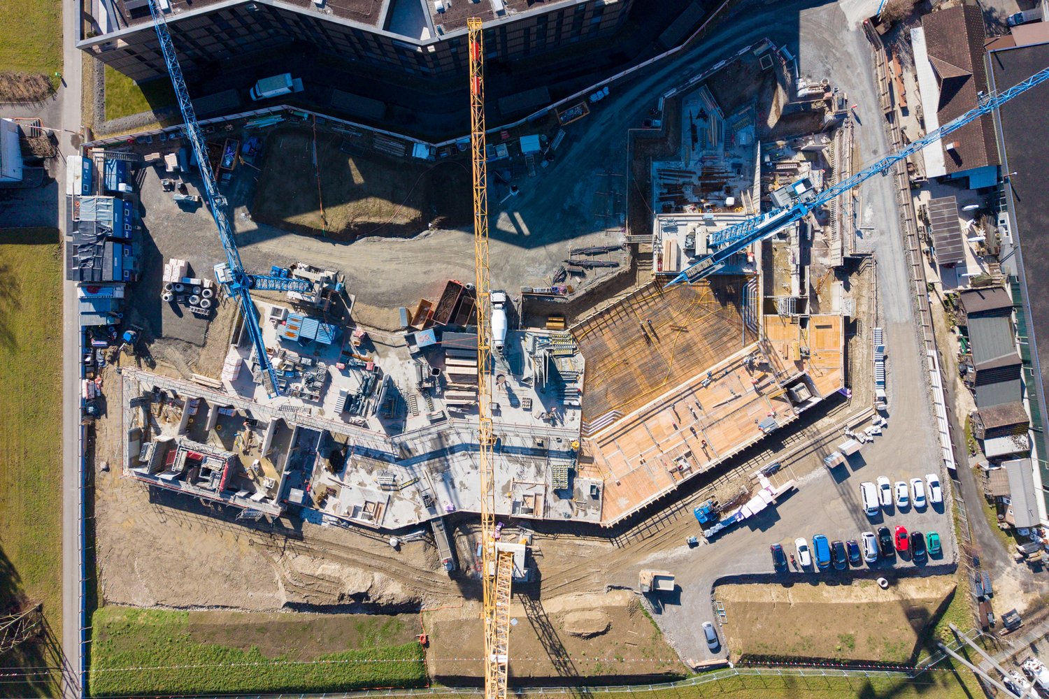 Drohnenaufnahme Bauplatz Grünmatt Emmen