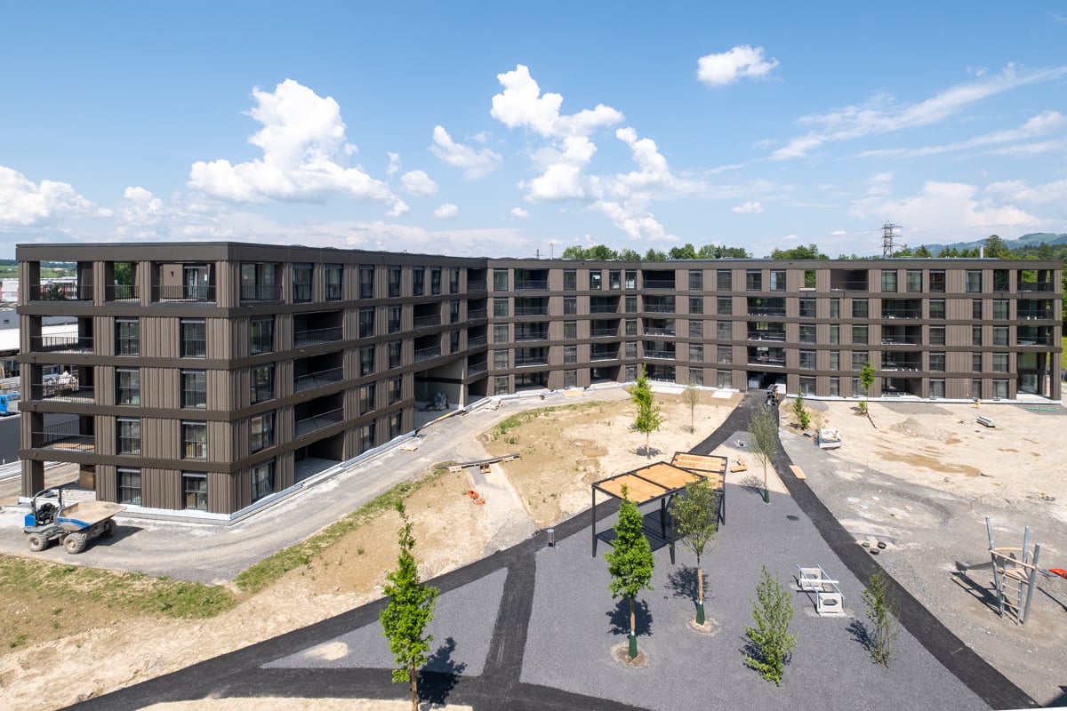 Begegnungsplatz bei der Wohnüberbauung Grünmatt in Emmen