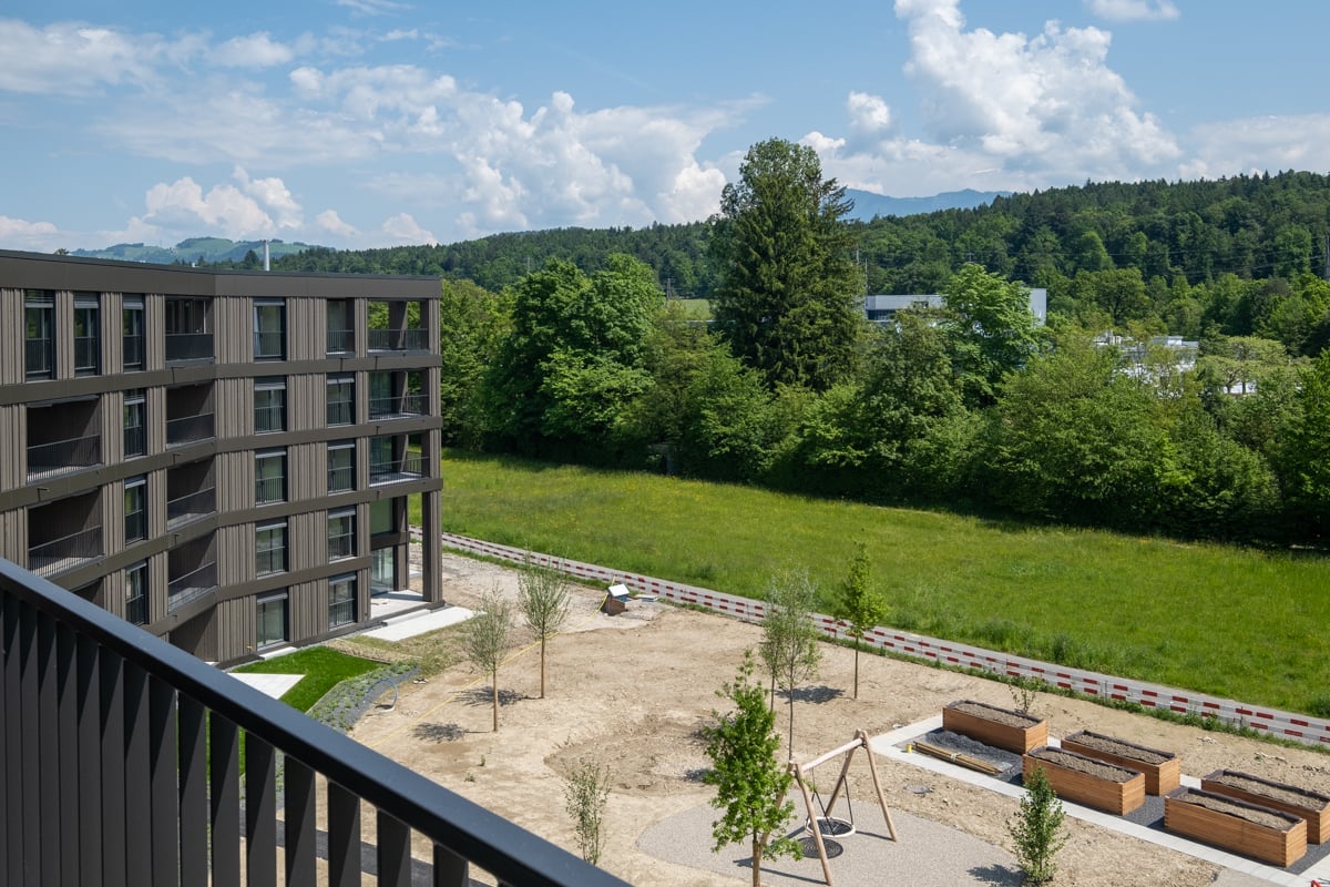 Aussicht von der Wohnüberbauung Grünmatt in Emmen