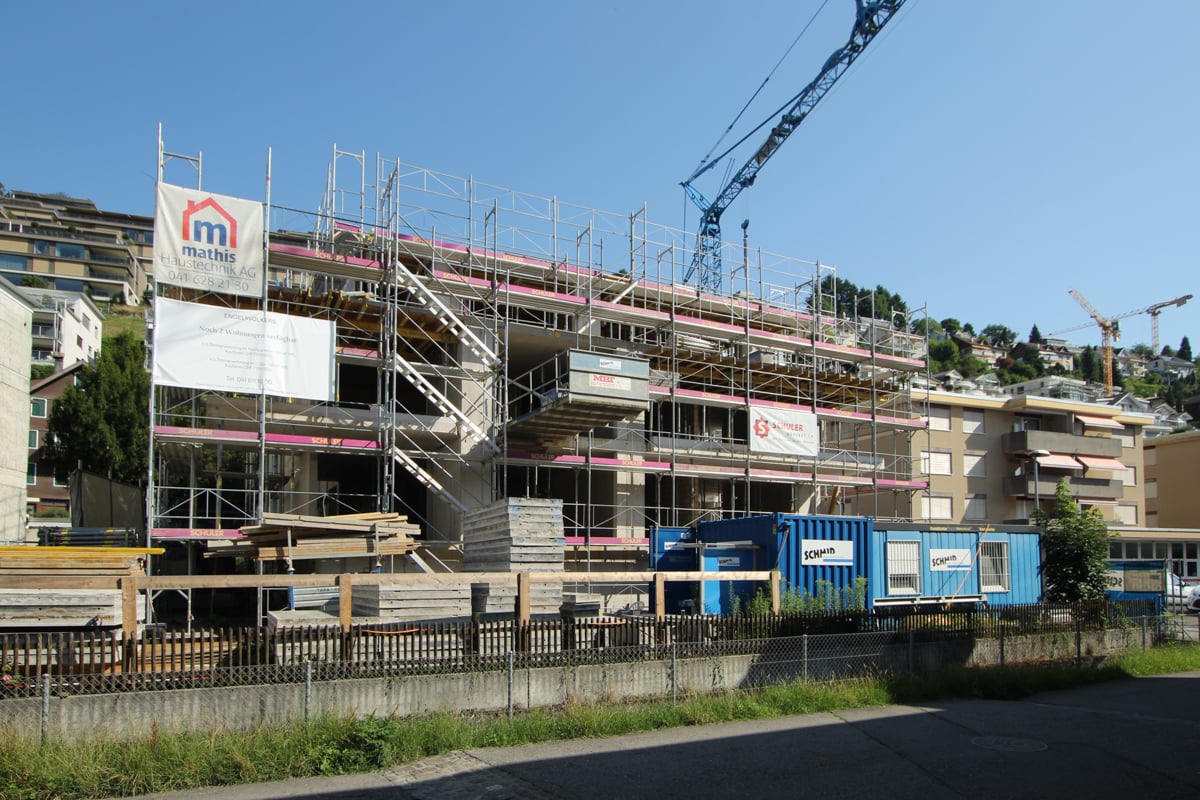 Rohbau des MFH Voderboden 1 in Ennetbürgen