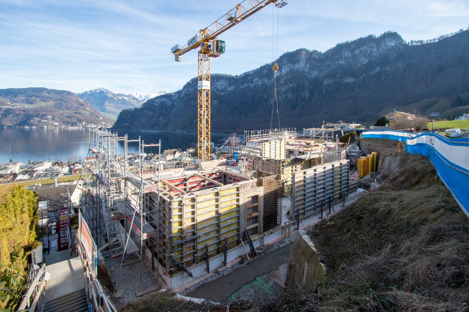 Rohbau des Mehrfamilienhauses in Hergiswil