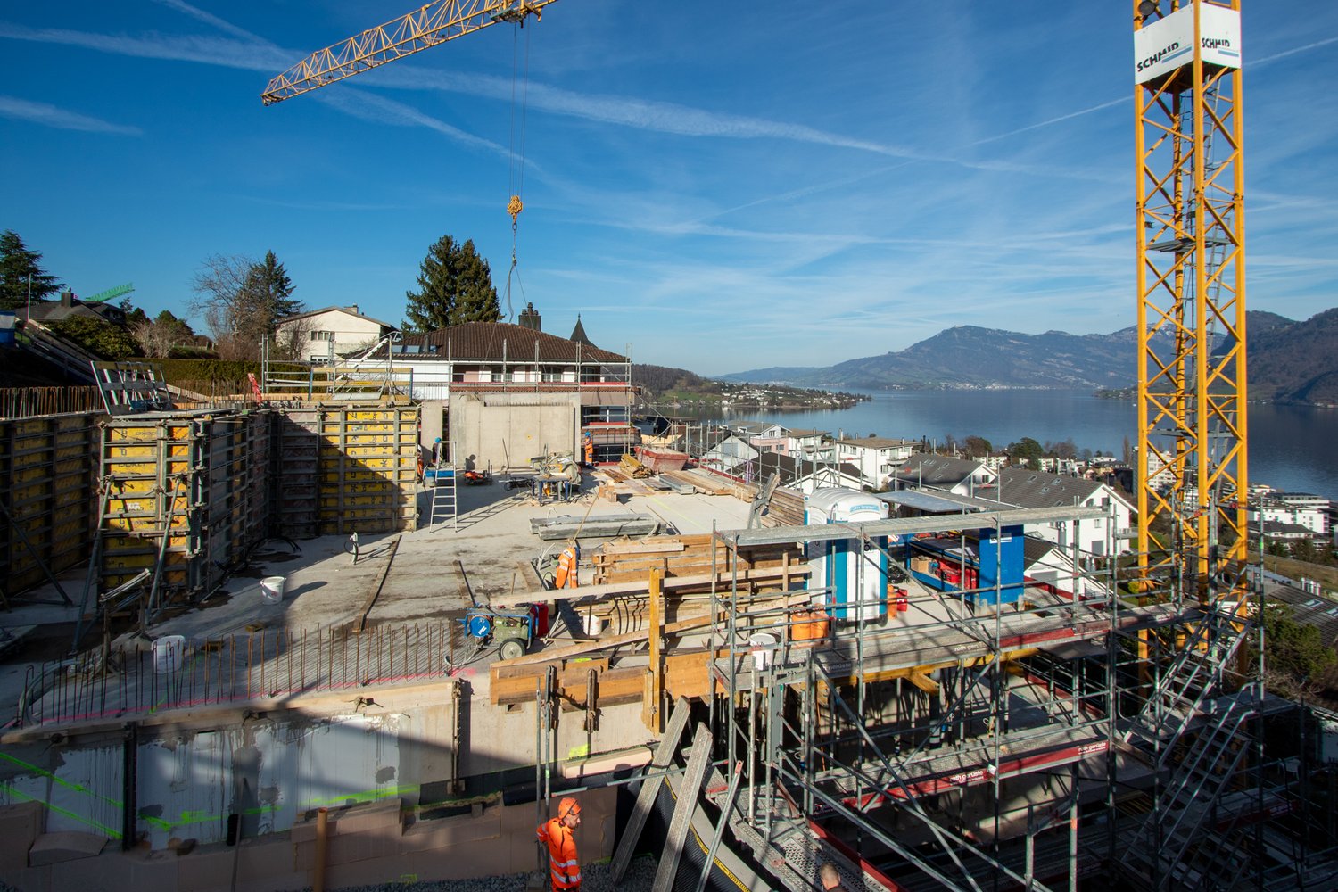 Rohbau des Mehrfamilienhauses in Hergiswil