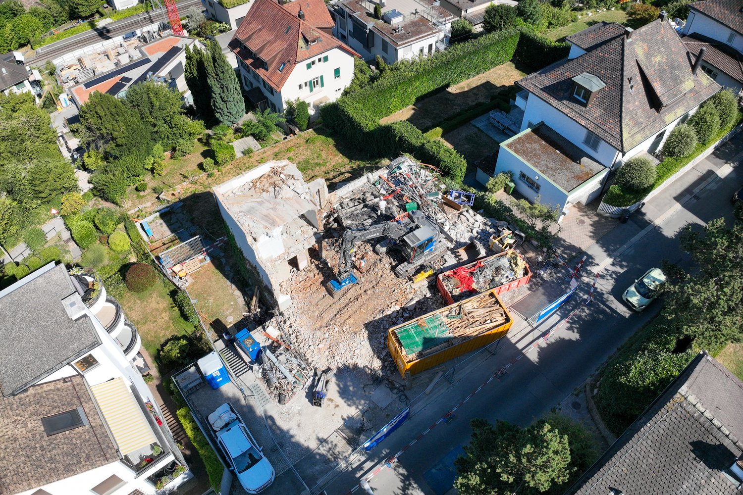 Drohnenaufnahmen Bauplatz in Kilchberg