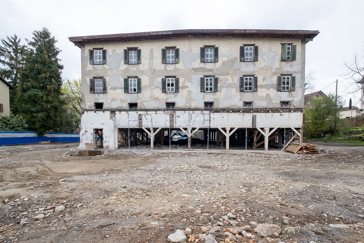 Alte Ziegelei Kriens Fassadenansicht nach dem Rückbau der Nebengebäuden