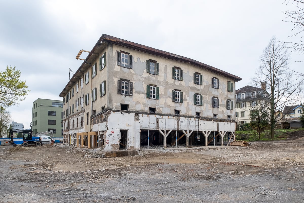 Alte Ziegelei Kriens Fassadenansicht nach dem Rückbau der Nebengebäuden
