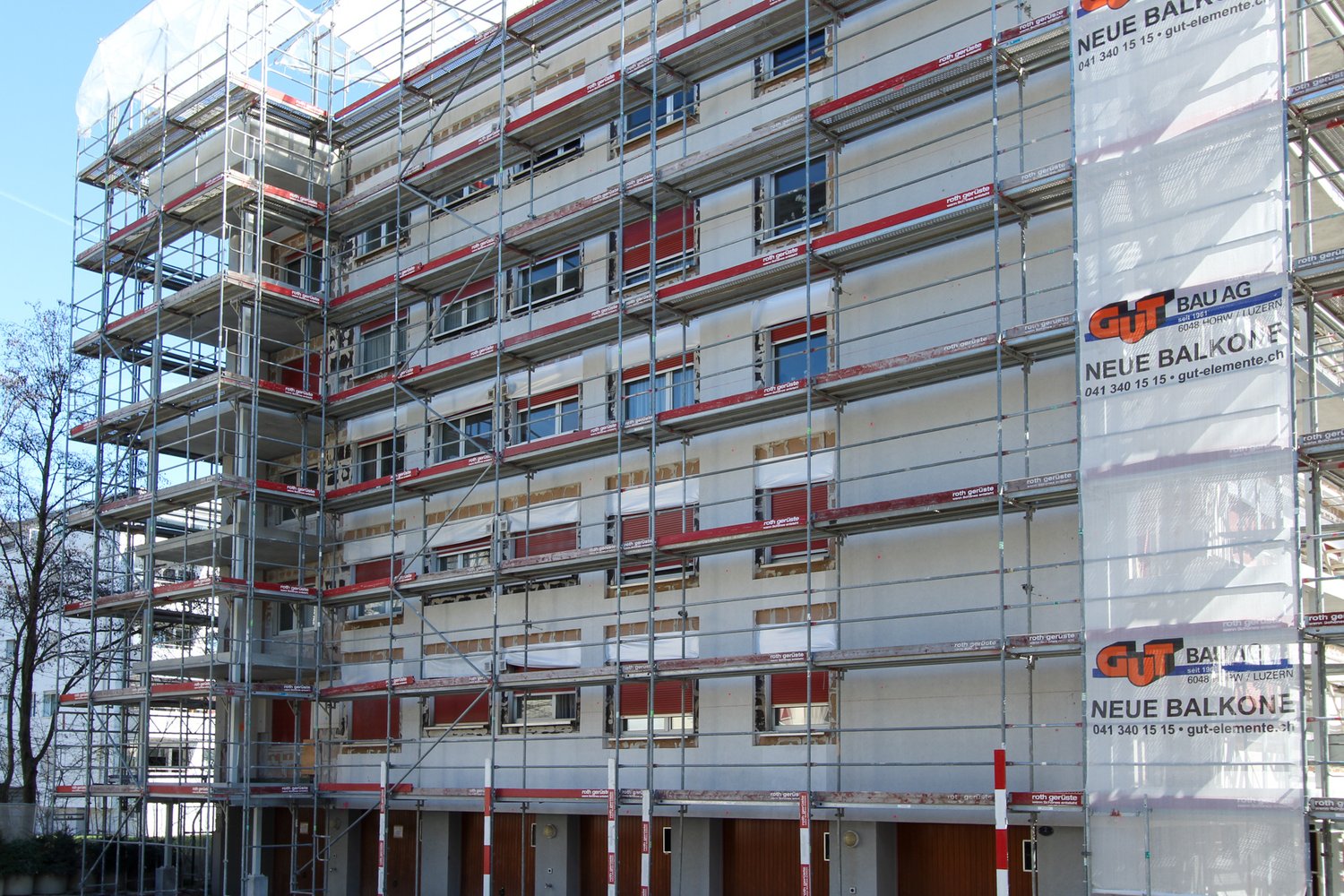 Fassade des MFH im Gärtnerweg in Kriens