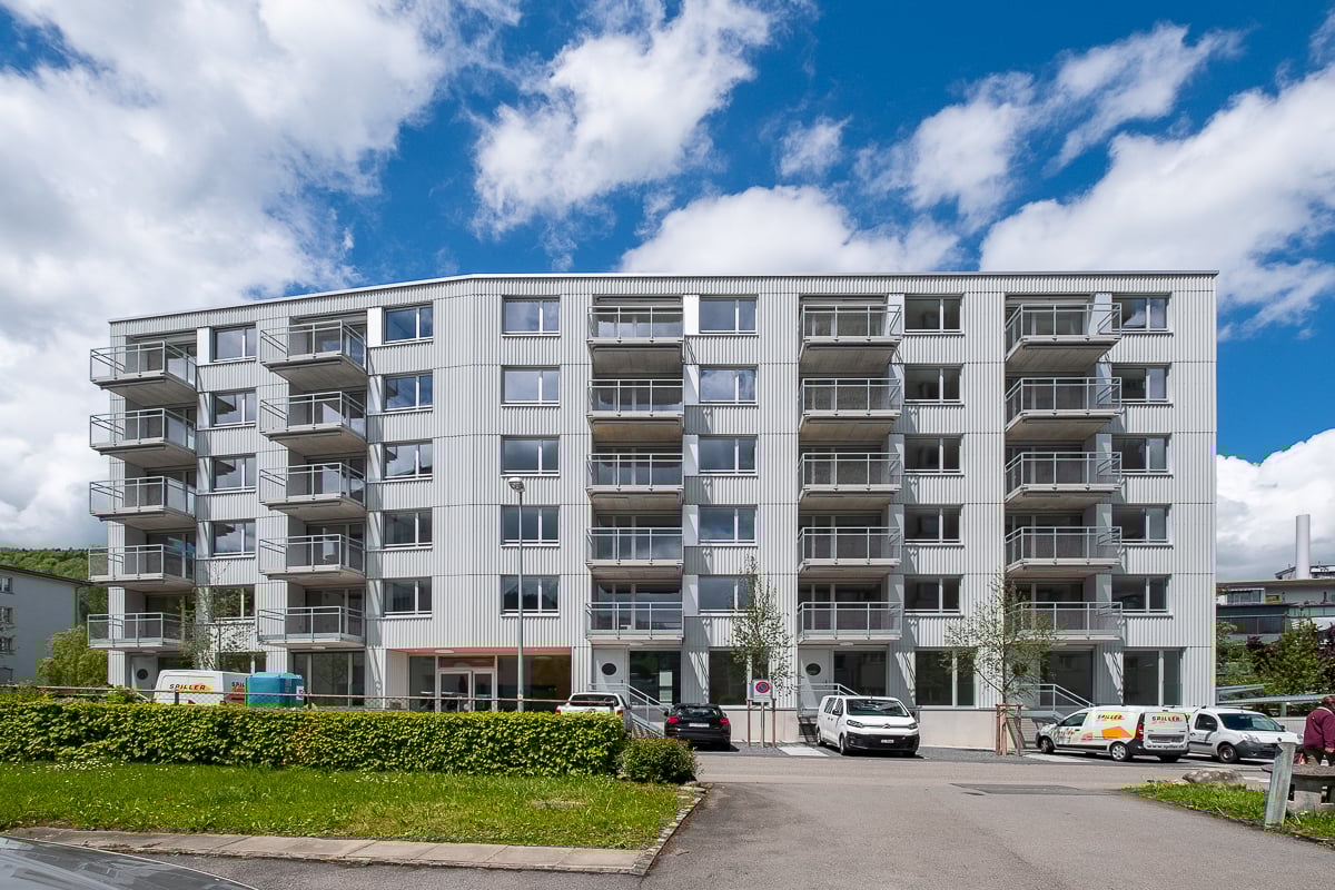 Ansicht der Welleternit-Fassade