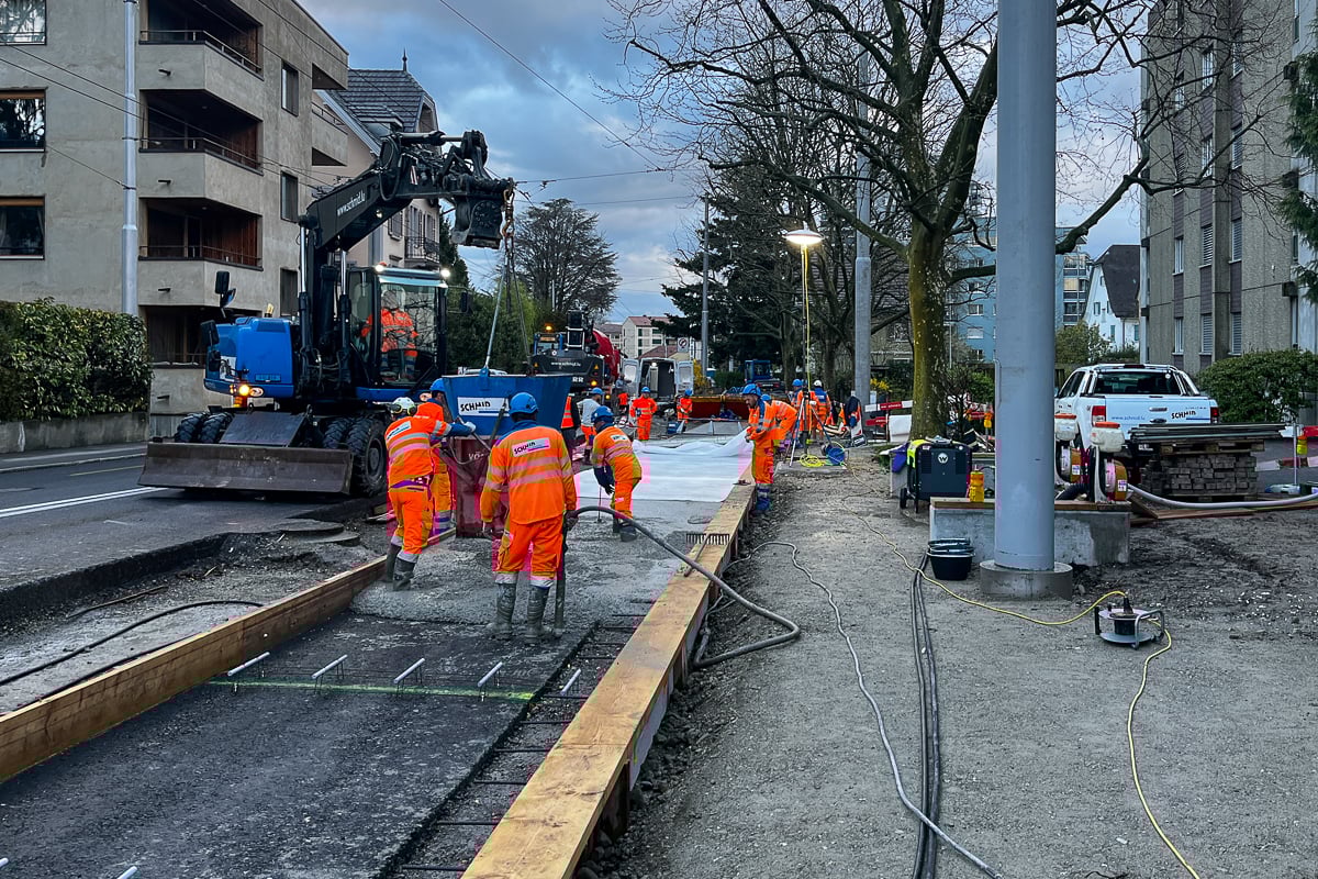 Kriens Schachenweidstrasse K4 Strassenbauarbeiten