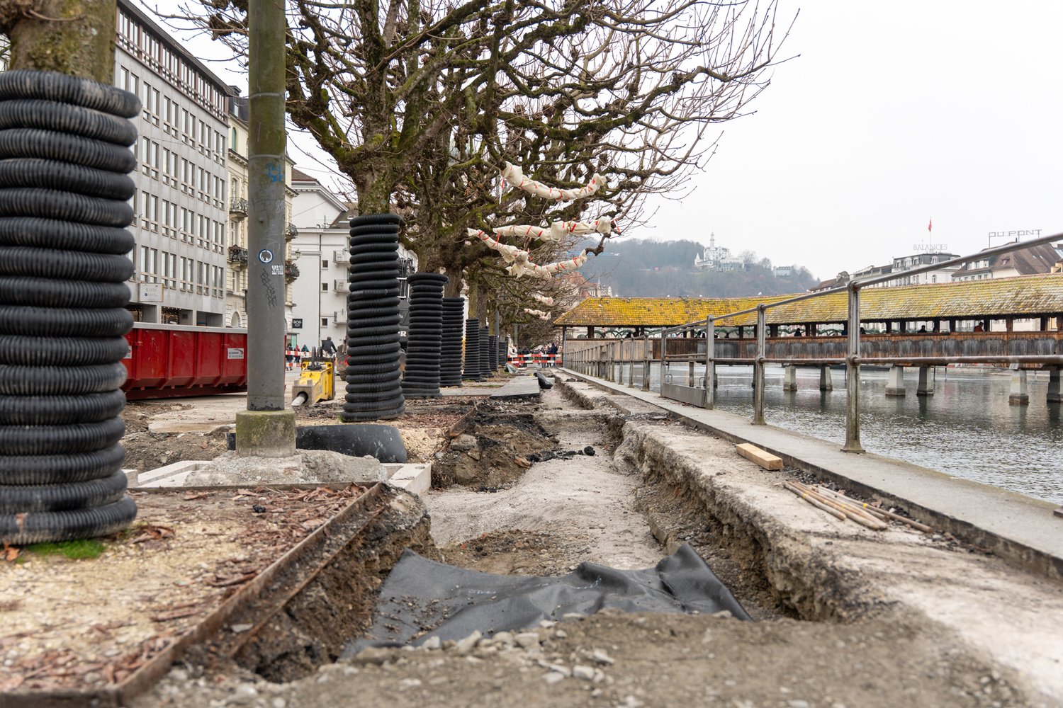 Fussweg entlang der Bahnhofstrasse in Luzern