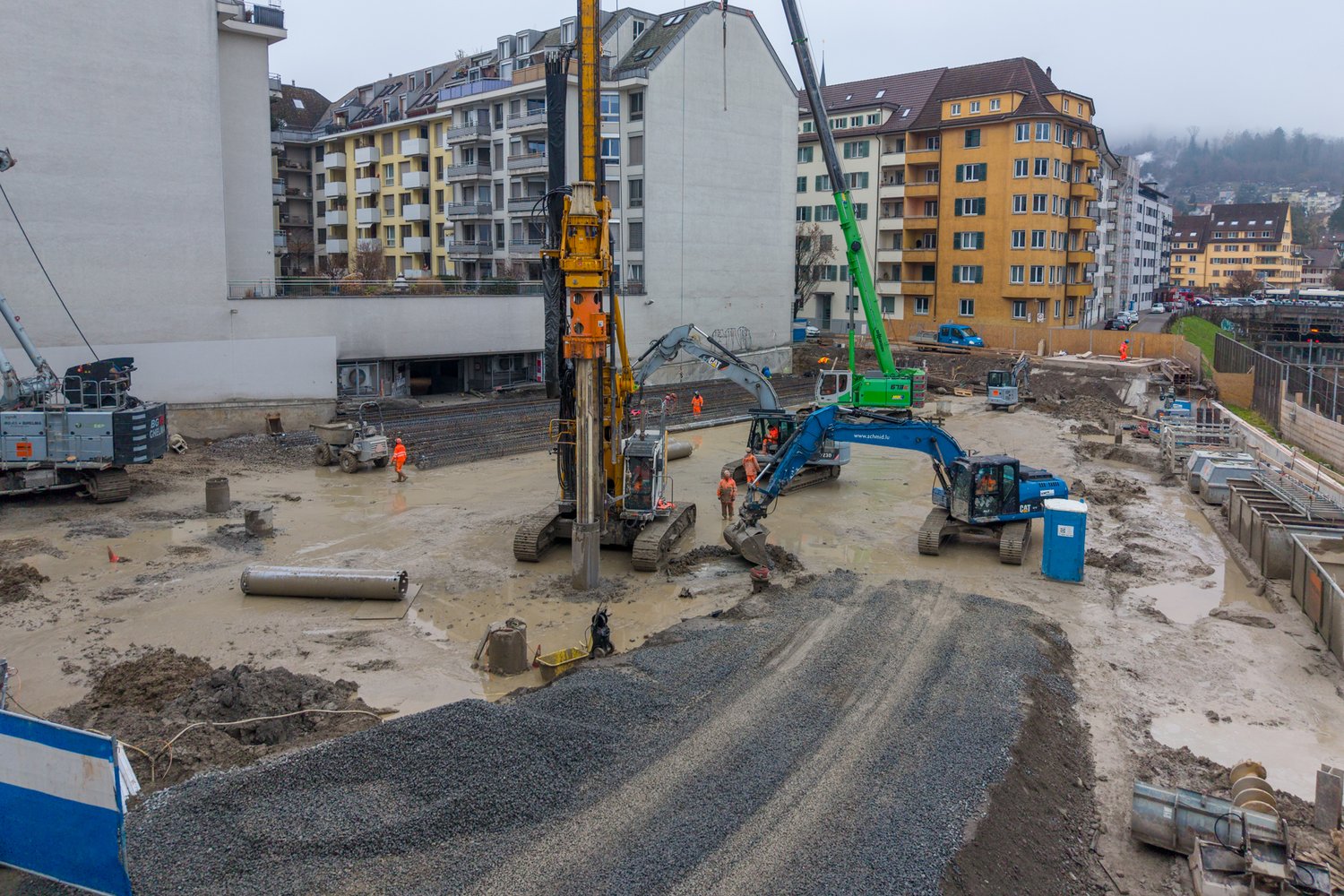 Tiefbauarbeiten in der Bleicherstrasse in Luzern