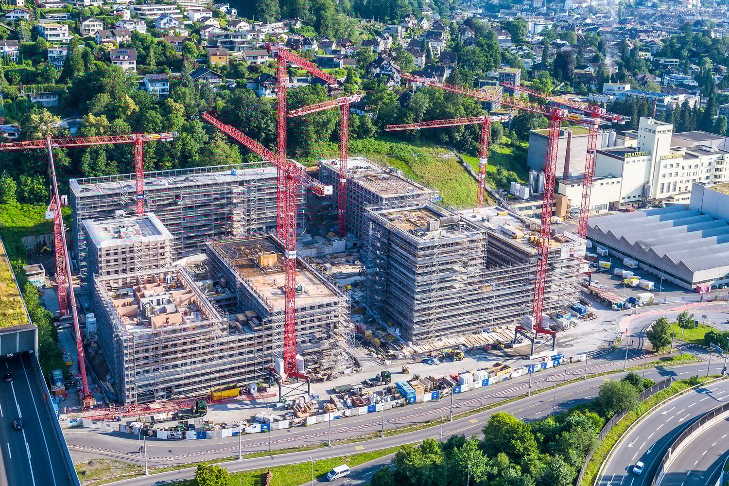 Luftaufnahmen der Überbauung Eichhof-West in Luzern-Kriens