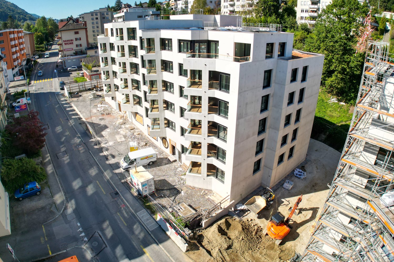 Drohnenaufnahmen der Überbauung Obere Bernstrasse in Luzern/Littau