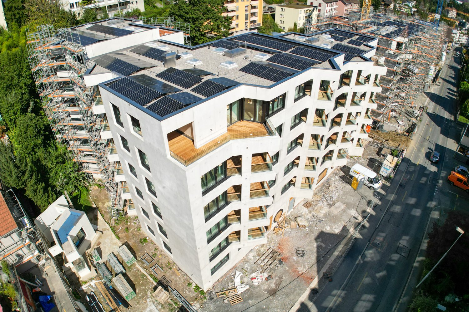 Drohnenaufnahmen der Überbauung Obere Bernstrasse in Luzern/Littau