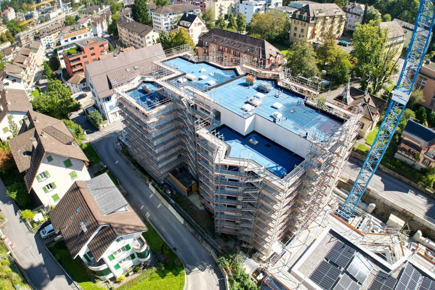 Drohnenaufnahmen der Überbauung Obere Bernstrasse in Luzern/Littau