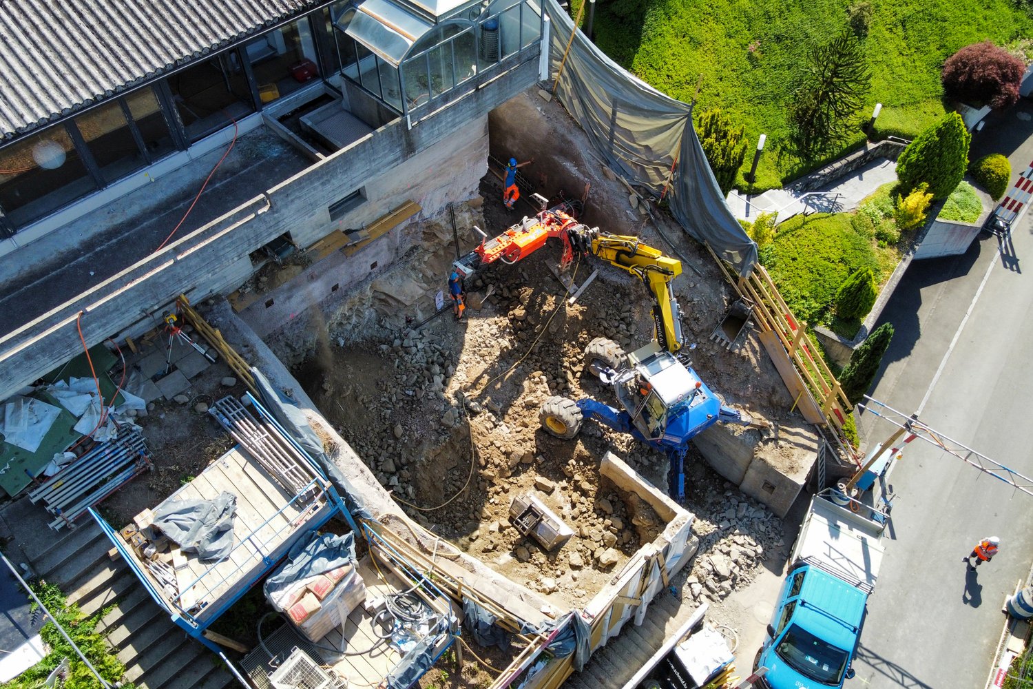 Drohnenaufnahme des Rückbaus UG