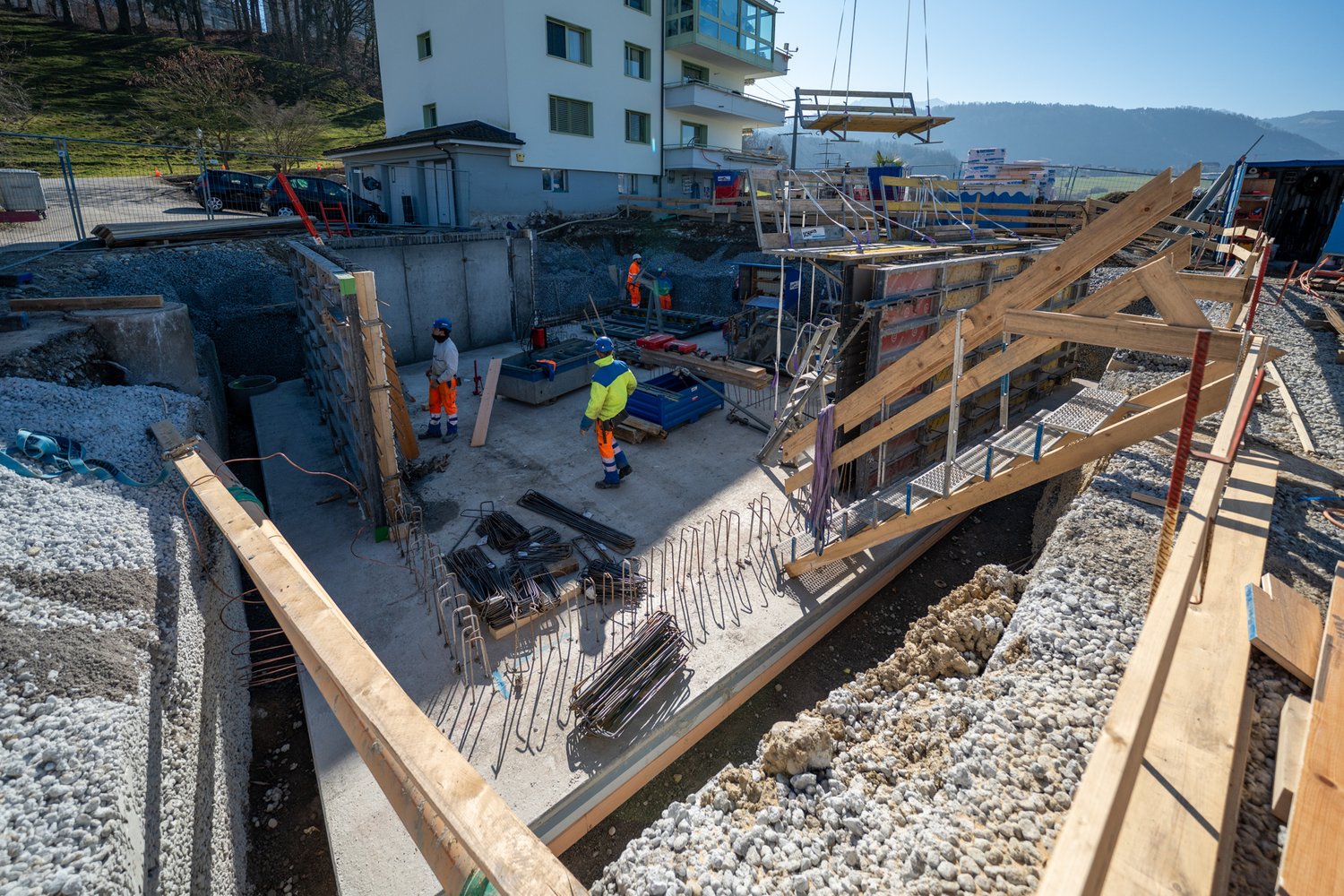 Rohbau des Untergeschosses in Luzern