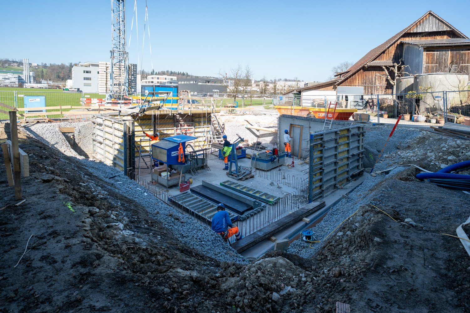 Rohbau des Untergeschosses in Luzern