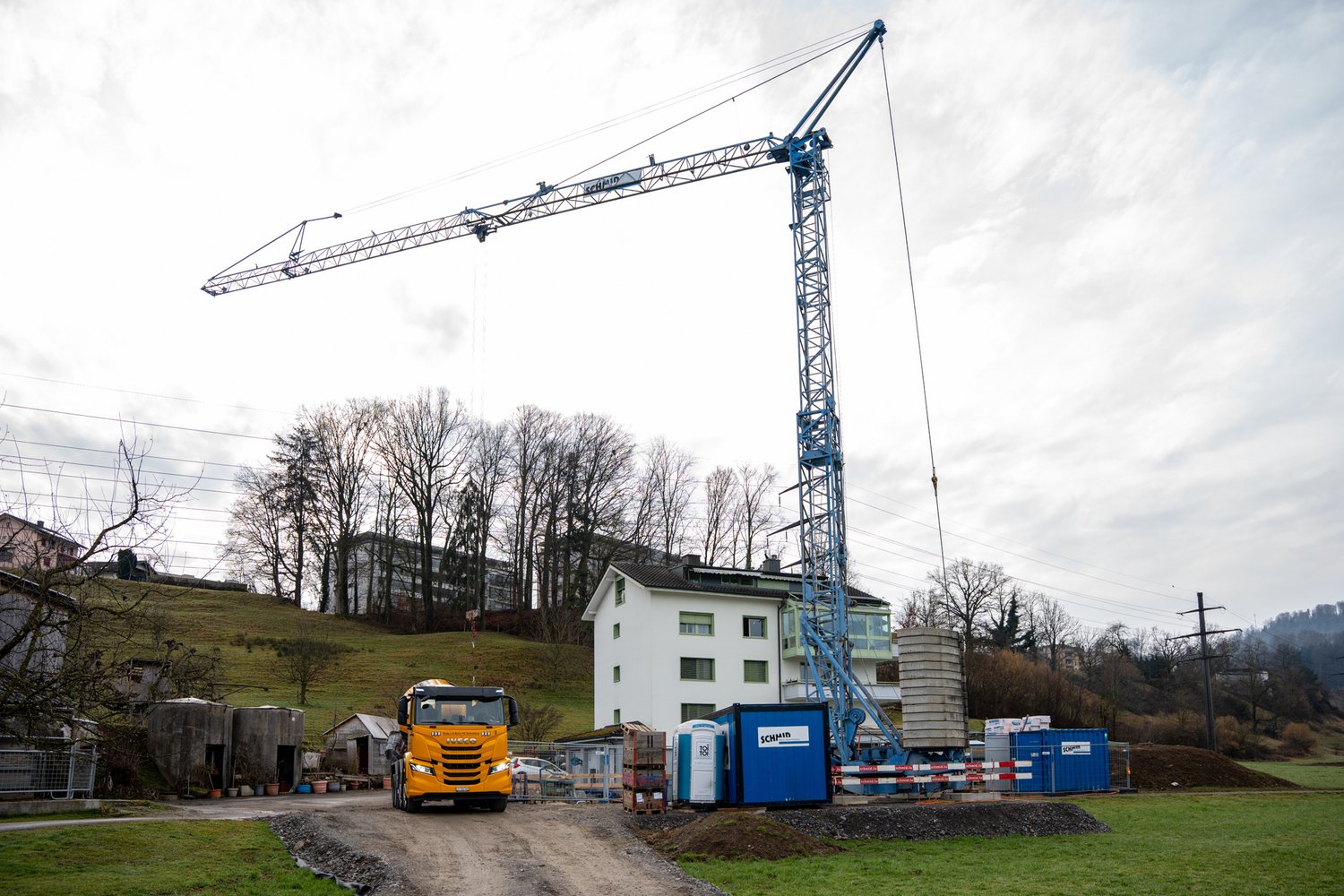 Baustelle des Einfamilienhauses in Luzern