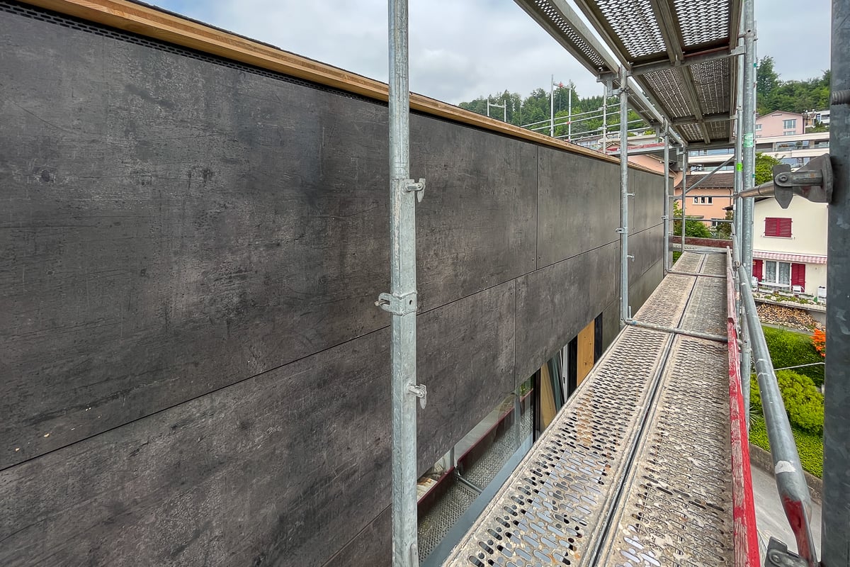 Hinterlüftete Fassade beim Wohnhaus Steinhofrain in Luzern