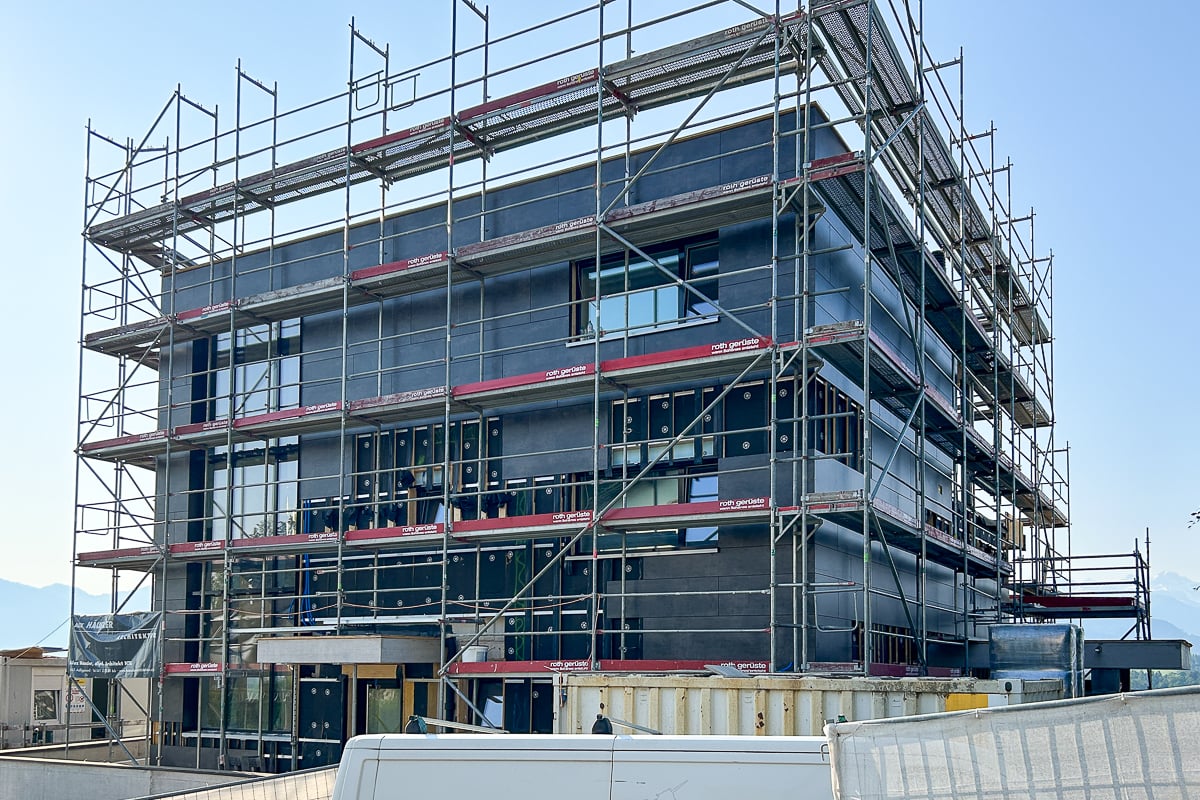Ansicht der hinterlüfteten Fassade