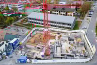 Drohnenaufnahme der Baustelle in Mettmenstetten